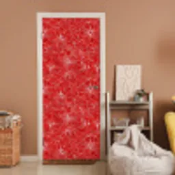 Bloemen - Patroon - Rood deurposter klein 289 -sfeer1