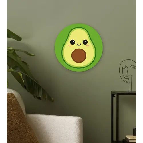 Avocado - Groen - Speels Wandcirkel kunststof plaat 5mm dik klein -sfeer3
