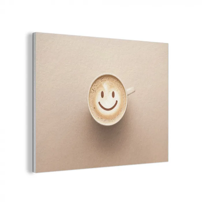 Koffie - Melkschuim - Lach - Beige PET vilt klein -3d