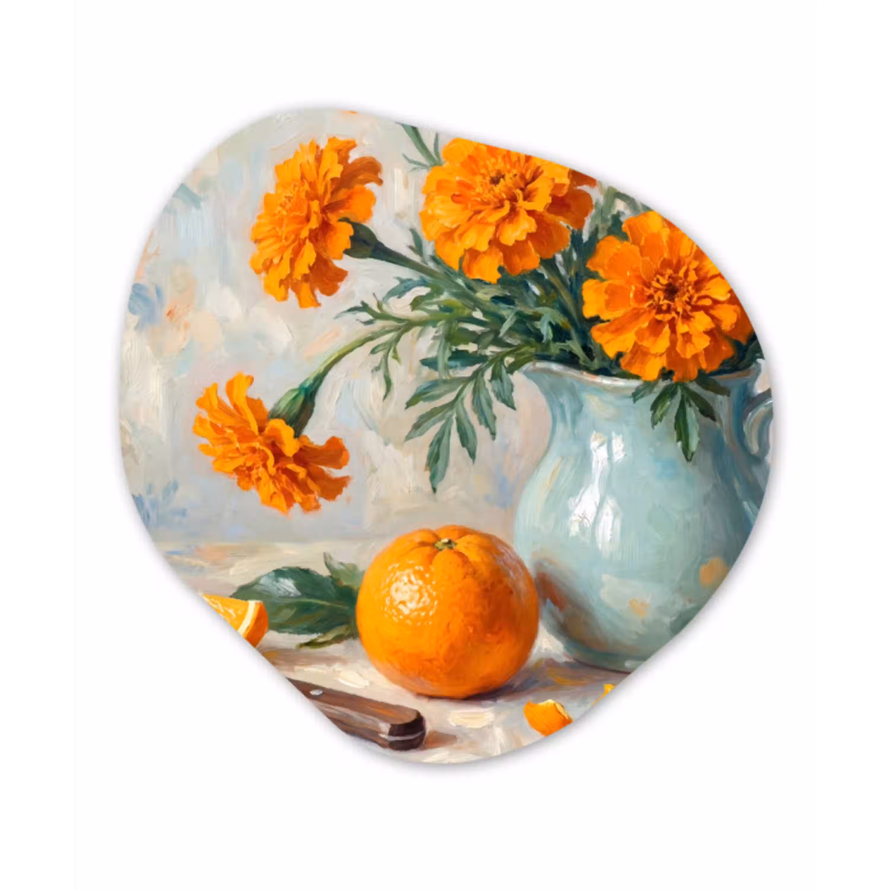 Eten - Oranje - Kunst Wandcirkel Organisch Forex 3mm klein -3d