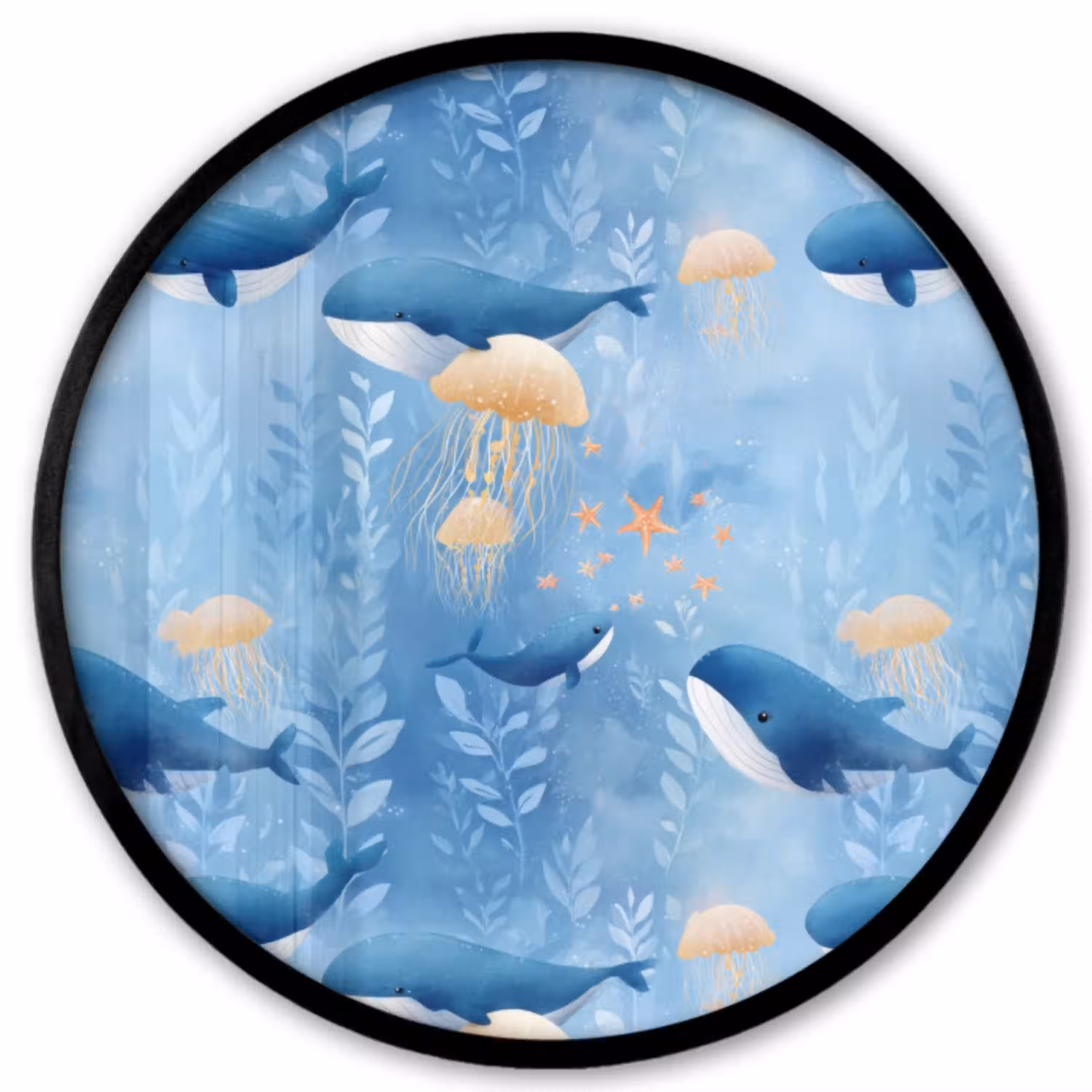 Walvissen - Oceaan - Blauw Fotolijst rond zonder passe partout klein 856 -3d
