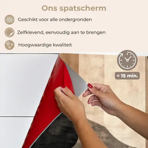 Abstract - Vlakken - Zwart - Rond keuken achterwand spatscherm klein -spatscherm_NL