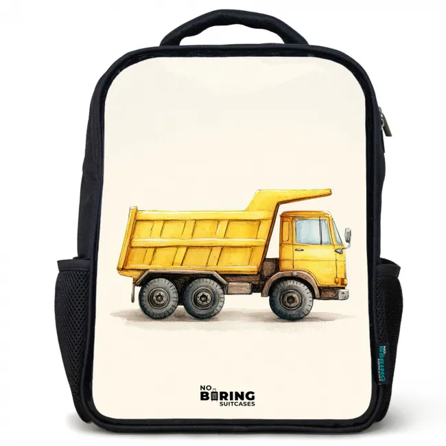 Kiepwagen - Getekend - Geel Rugzak - Zwart middel -3d