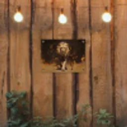 Leeuw - Geschilderd - Abstract - Goud tuinposter los doek klein -sfeer1