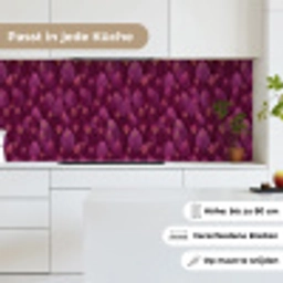 Bladeren - Patroon - Burgundy keuken achterwand 2 middel 871 -sfeer4_DE