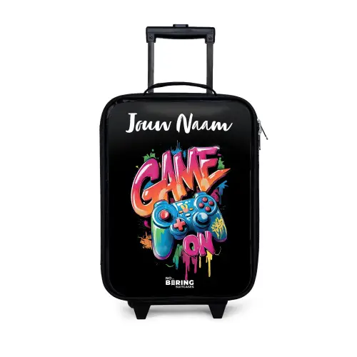 Controller - Game - Graffiti - Tekst Kinderkoffer - Zwart klein -3d