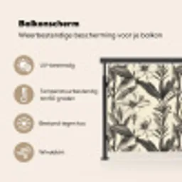 Klassiek - Botanisch - Zwart - Beige Balkonbeschermer Duitsland klein 596 -specs_NL