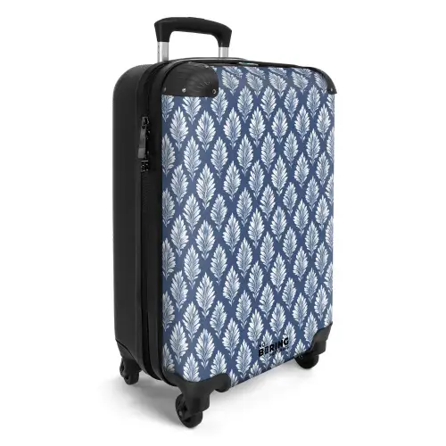 Blad patroon blauw NBS - Handbagage koffer - Kinderen Unisex middel -productfoto_3d