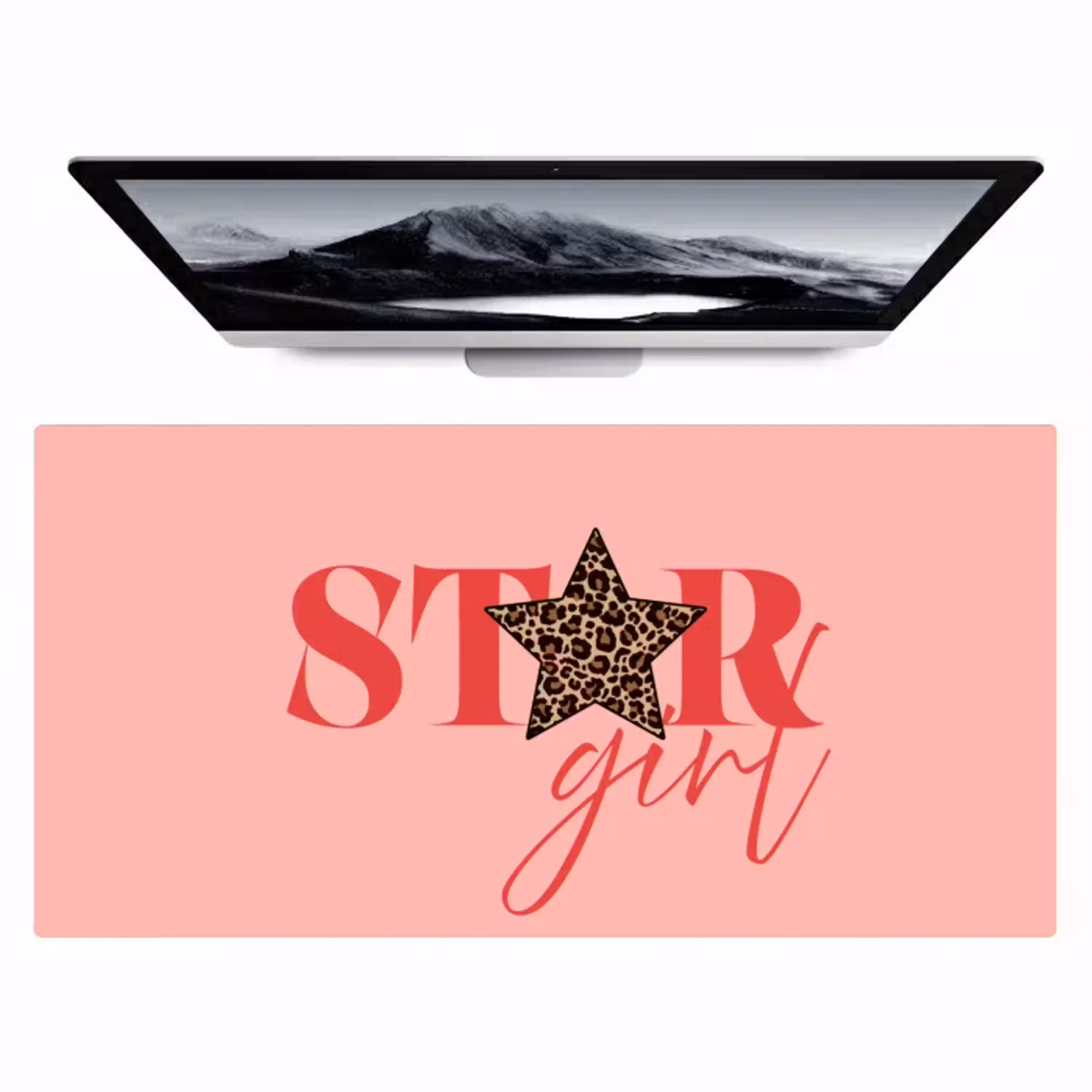 Star girl - Roze - Panter - Ster Muismat XXL klein -zzz3d