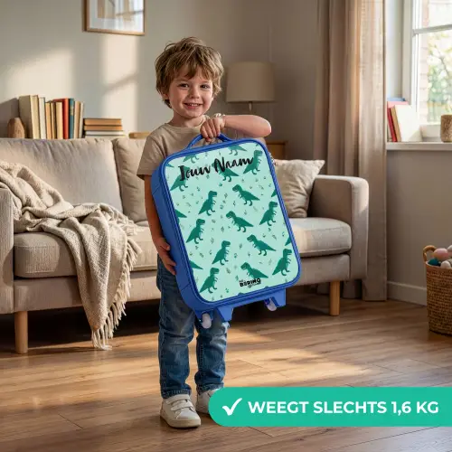 Dinos - Patroon - Groen Kinderkoffer - Blauw klein -sfeer2_NL