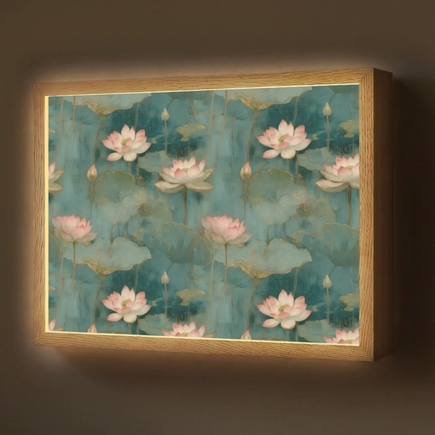 Botanisch - Bloemen - Roze Light Box met batterij (Wandlamp) middel 907 -z3d_website