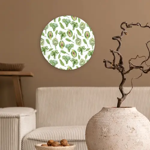 Groene - Groente - Broccoli - Artisjokken Wandcirkel plexiglas klein 852 -sfeer1