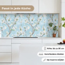 Kersenbloesem - Textuur - Blauw keuken achterwand 2 middel 871 -sfeer4_DE