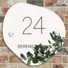 Wit met bladeren - Klassiek Naambord Organisch middel -sfeer10
