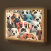 Hond - Dieren - Patronen - Bruin - Meiden - Jongens Light Box met batterij (Wandlamp kind) middel -z3d_website
