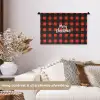 Geruit - Rood - Tekst - Christmas Wandkleed katoen klein -sfeer1