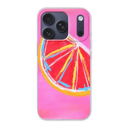 Grapefruit - Geschilderd - Roze - Strepen Telefoonhoesje iPhone 17 Pro klein -3d