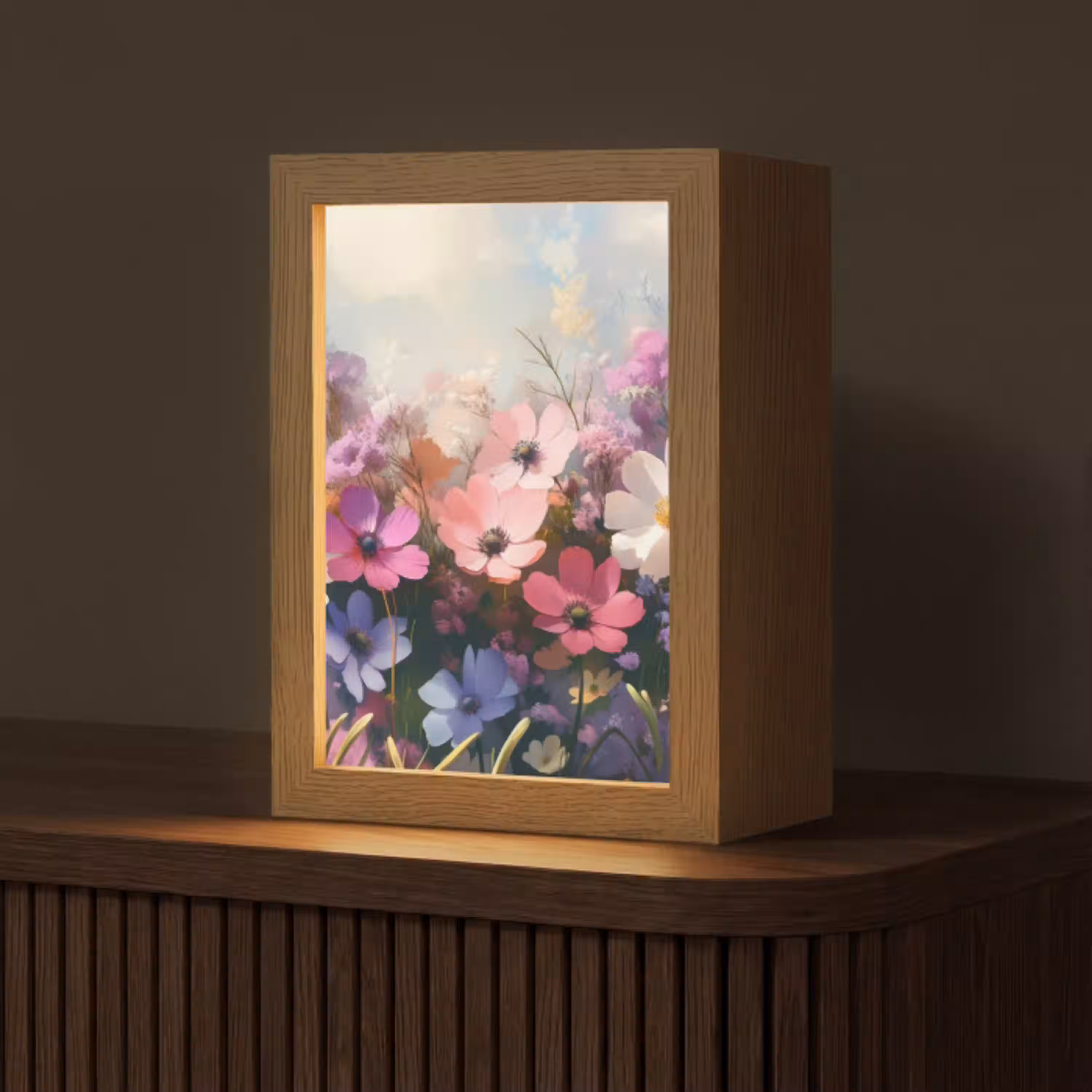 Bloemen - Kleurrijk - Bloei Light Box met kabel (Tafellamp) klein -z3d_website