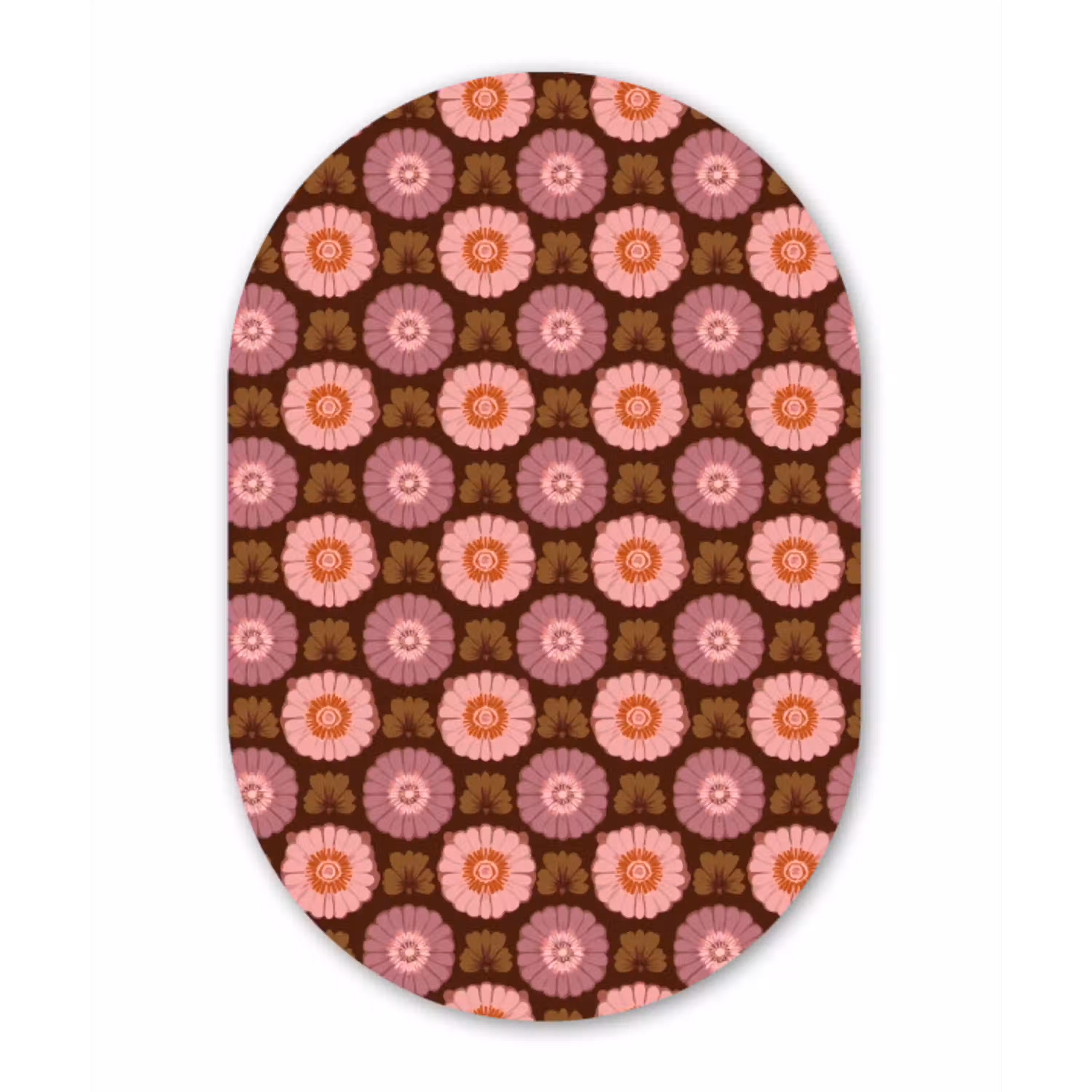 Retro - Madelief - Roze Wandcirkel Ovaal Aluminium middel 839 -3d