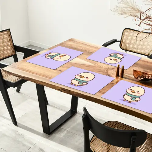 Eend - Sjaal - Paars Placemat vinyl groot -zzsfeer4_Kitchenyeah-website