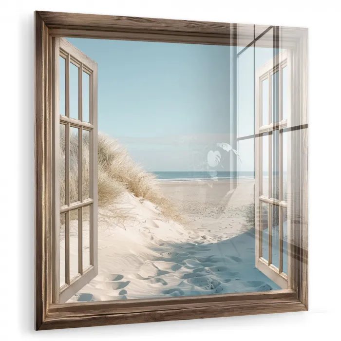 Doorkijk - Helmgras - Duinen - Zee - Landschap plexiglas 5mm klein -zzzproduct_nieuw