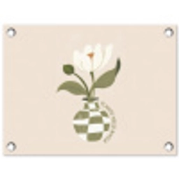 Bloem - Wit - Vaas - Quote tuinposter los doek klein -3d