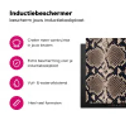 Slangenprint - Python - Bruin Inductie beschermer vinyl 3mm klein -wsfeer2_website