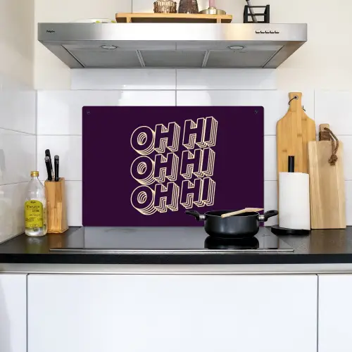 Oh hi - Paars - 3D Inductie beschemer met haakjes klein -sfeer2