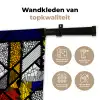 Mondriaan - Glas in lood - Oude Meesters - Kunstwerk - Abstract - Schilderij Wandkleed katoen klein -sfeer2