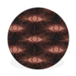 Boheems - Oog - Bruin Wandcirkel aluminium klein 190 -3d
