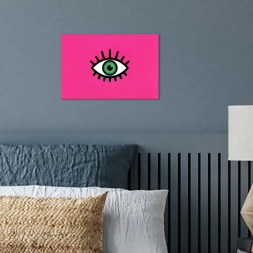 Minimalistisch - Oog - Roze poster papier klein -sfeer2