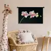 Orchidee - Bloemen - Zwart - Roze - Knoppen Wandkleed katoen klein -wsfeer5_kind