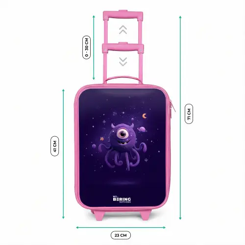 Kosmisch tentakelmonster Kinderkoffer - Roze klein -productfoto_formaten