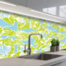 Modern - Bloemen - Groen keuken achterwand 2 middel 871 -3d_schuin