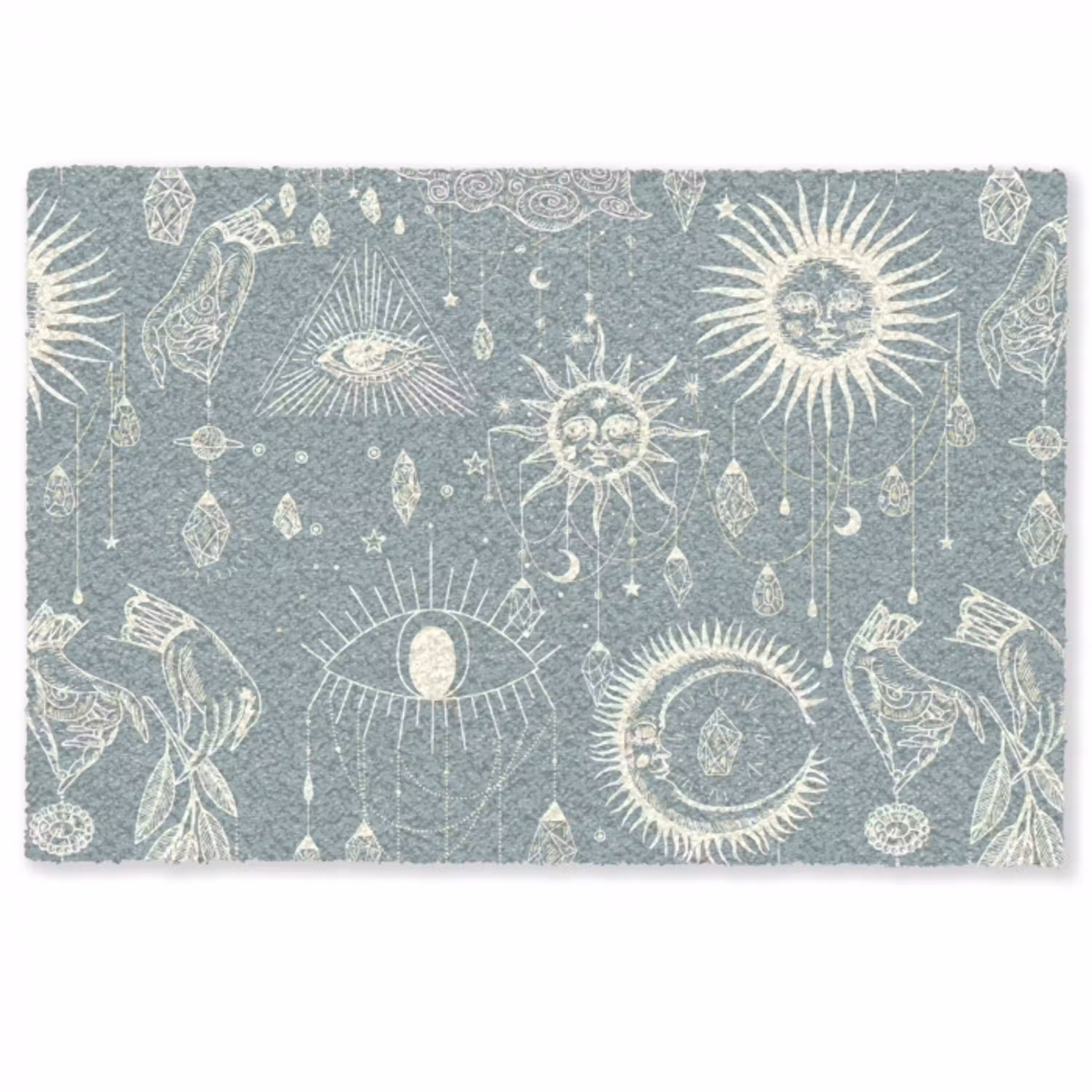 Boho - Print - Blauw - Zon - Ogen - Zen Deurmat klein -zkaufland3d