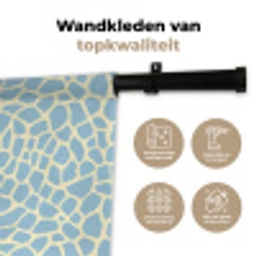 Giraf - Modern - Blauw Wandkleed katoen klein 269 -sfeer2