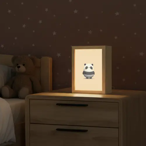 Panda - Beige - Minimalistisch Light Box met kabel klein -sfeer1_kind