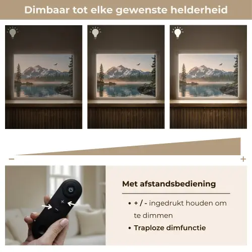 Bergen - Water - Bomen Light Box met batterij (Wandlamp) middel -USP_dimbaarNL
