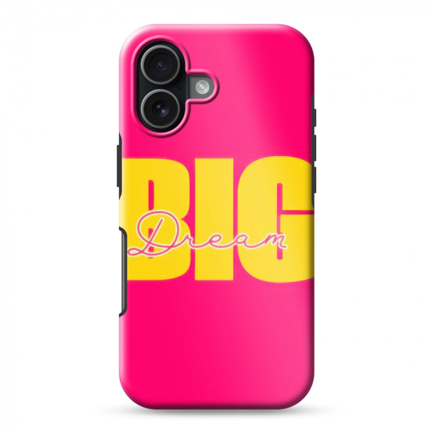 Dream big - Roze - Geel - Minimalistisch Toughcase MagSafe Apple iPhone 17 klein -3d