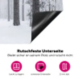 Bos - Sneeuw - Pad - Winter - Stilte Inductie beschermer vinyl 3mm klein -zzzzzzz-lf-onderkant