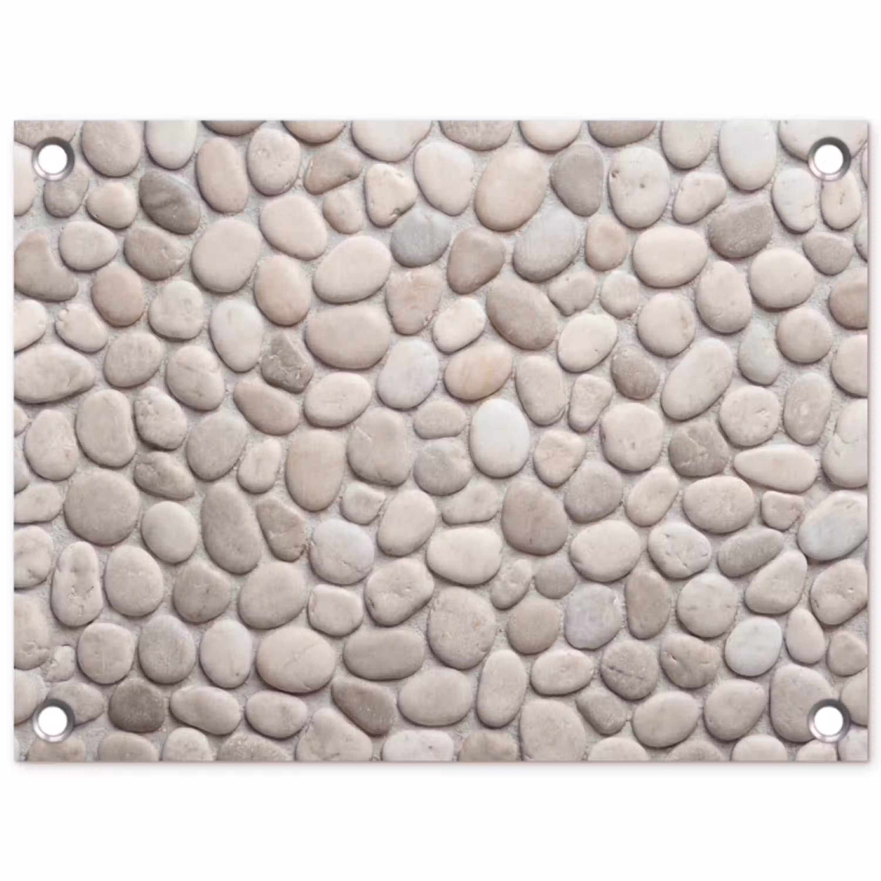 Steen - Kiezel - Natuur - Minimalistisch - Beige tuinposter los doek klein -3d