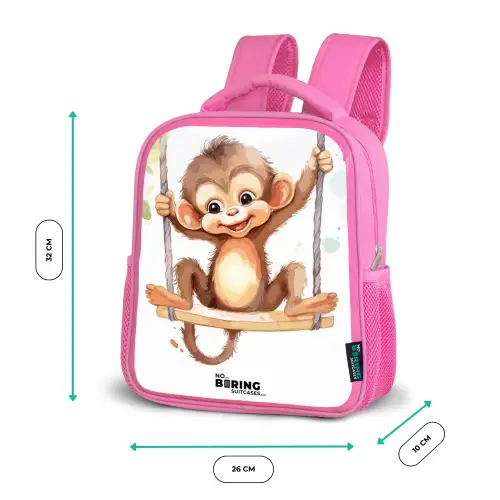 Schommelende grote aap Kinderrugzak - Roze middel -productfoto_formaten