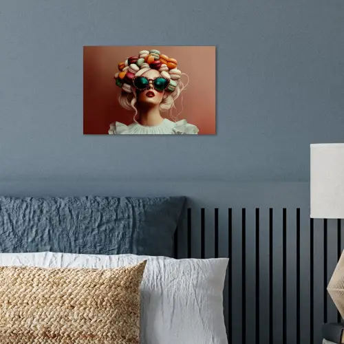 Vrouw - Macarons - Bril poster papier klein -sfeer2