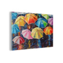 Paraplu's - Schilderij - Kunst - Regenboog plexiglas 5mm klein -z3d