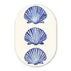 Schelpen - Blauw - Patroon Wandcirkel Ovaal Glas middel -3d