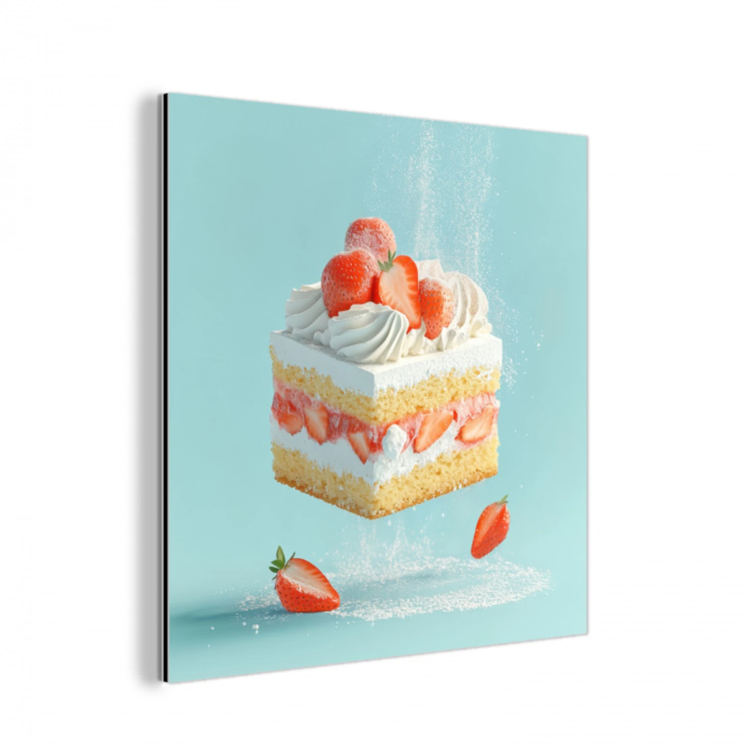 Slagroom - Taart - Blauw - Eten aluminium wit klein -3d