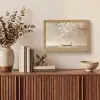 Bloesems - Wit - Boot - Minimalistisch Light Box met kabel (Tafellamp) klein -sfeer2