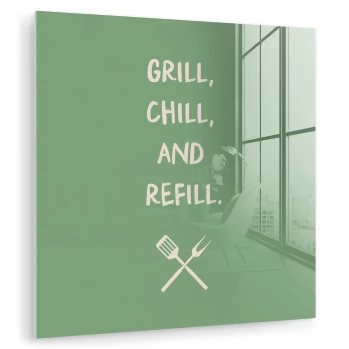 Grill - Groen - Zomer - Quote plexiglas 5mm klein -zzzproduct_nieuw