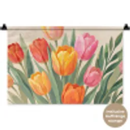Tulpen - Abstract - Kleurrijk Wandkleed katoen klein -t3d_DE