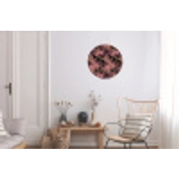 Lelies - Patroon - Paars - Goud Wandcirkel aluminium klein 190 -woonkamer